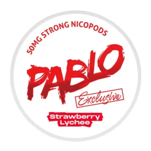 Pablo Exclusive Strawberry Lychee Super Strong Slim All White 50mg in Dubai