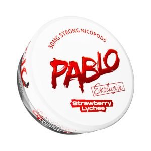 Pablo Exclusive Strawberry Lychee Super Strong Slim All White 50mg in Dubai