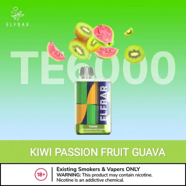 ELF BAR TE6000 PUFFS KIWI PASSIONFRUIT GUAVA DISPOSABLE IN DUBAI
