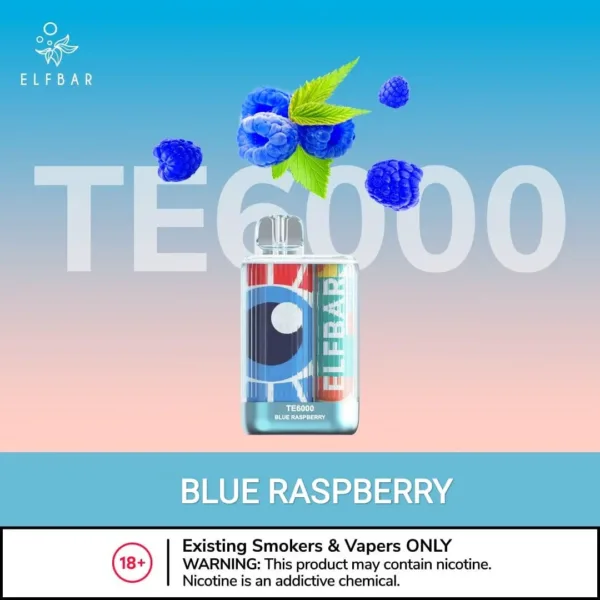 ELF BAR TE6000 PUFFS BLUE RASPBERRY DISPOSABLE IN DUBAI