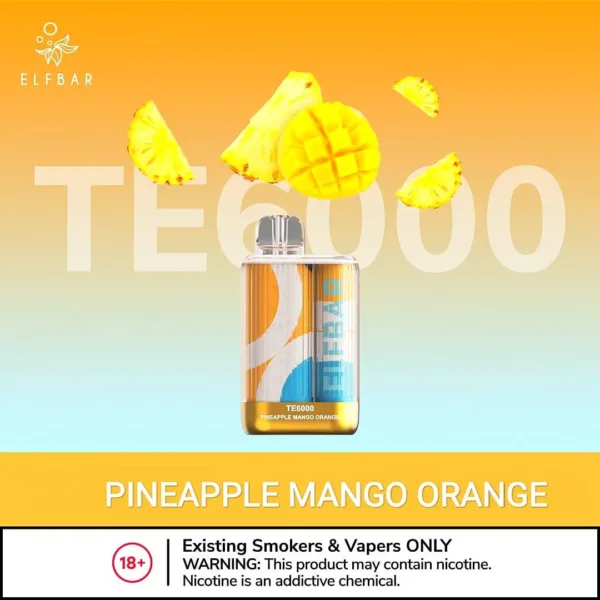 ELF BAR TE6000 PUFFS PINEAPPLE MANGO ORANGE GUAVA DISPOSABLE IN DUBAI