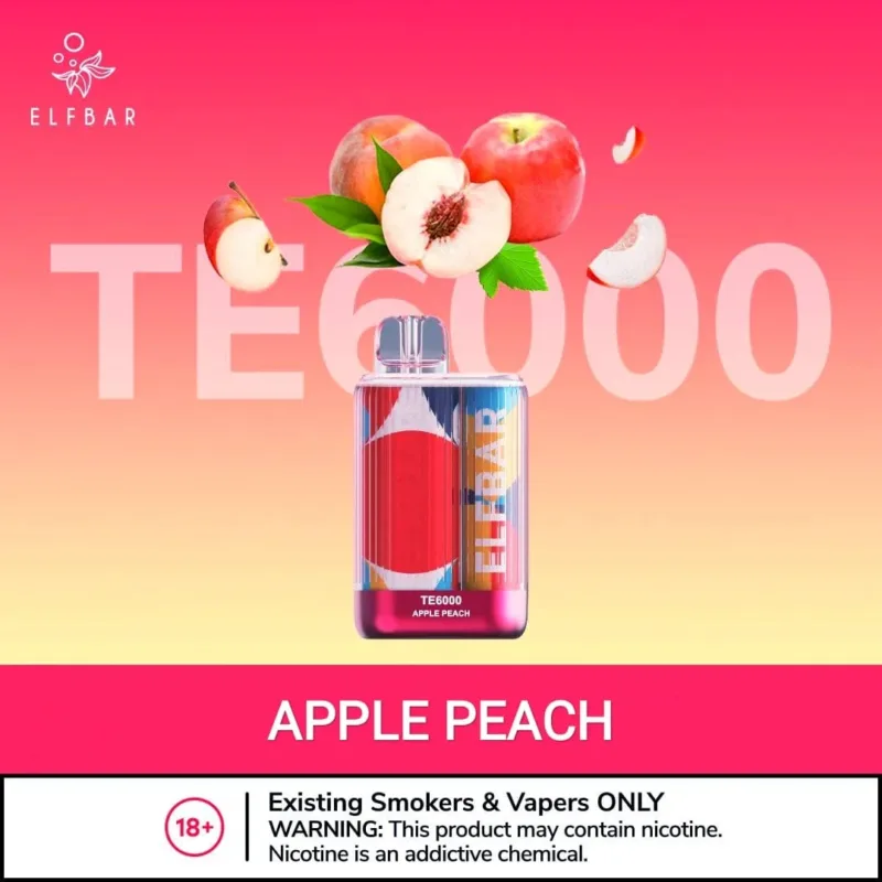ELF BAR TE6000 PUFFS APPLE PEACH DISPOSABLE IN DUBAI