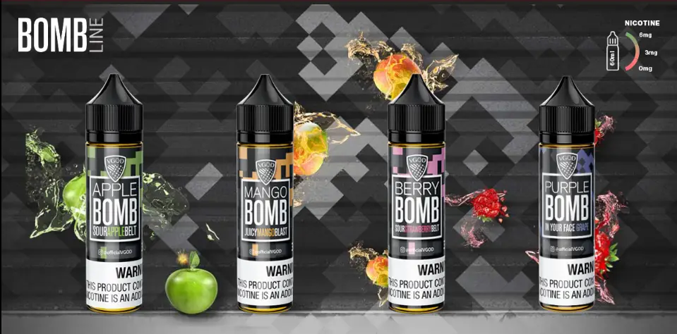 VGOD E-LIQUID 12MG 60ML Bomb line flavors