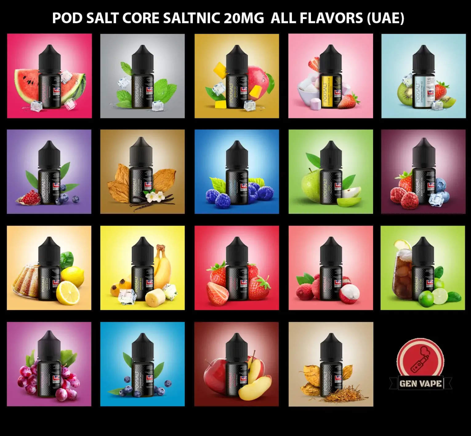 Pod Salt Core 30ml Salt Nic E-Liquid (UAE) - 20mg