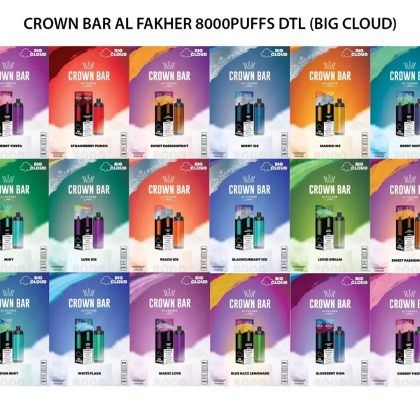 CROWN BAR AL FAKHER 5MG 8000PUFFS DTL IN UAE