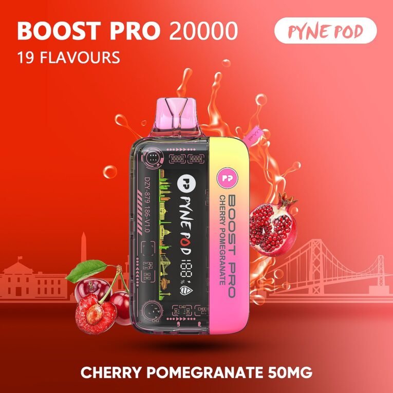 Pyne Pod Boost PRO 20K Cherry Pomegranate Disposable Vape 50mg