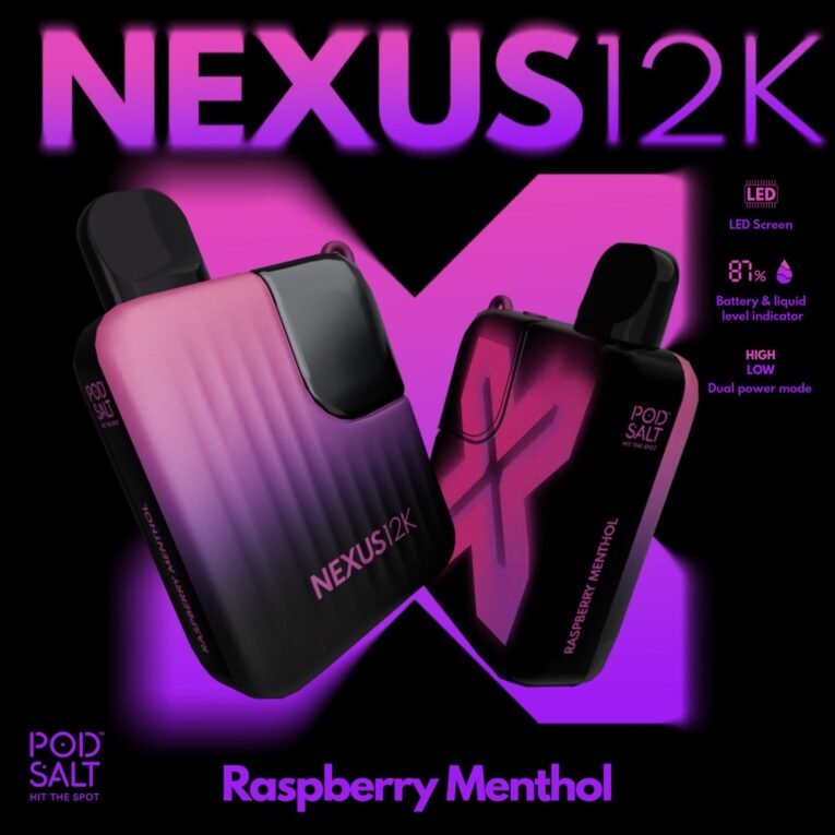 Pod Salt Nexus 12000 Puffs 20MG Raspberry Menthol