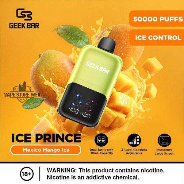 Geek Bar Ice Prince 50000 Puffs Mexico Mango Ice Disposable Vape Gen Vape Dubai