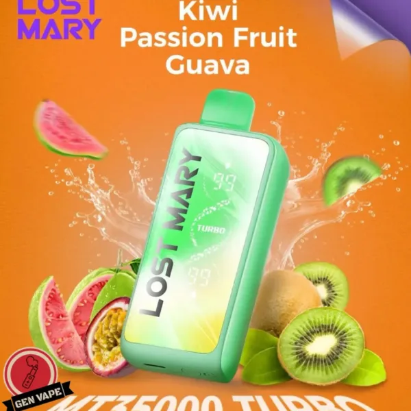 Lost Mary MT35000 Puffs Turbo Disposable Vape Kiwi Passion Fruit Guava Gen Vape Dubai