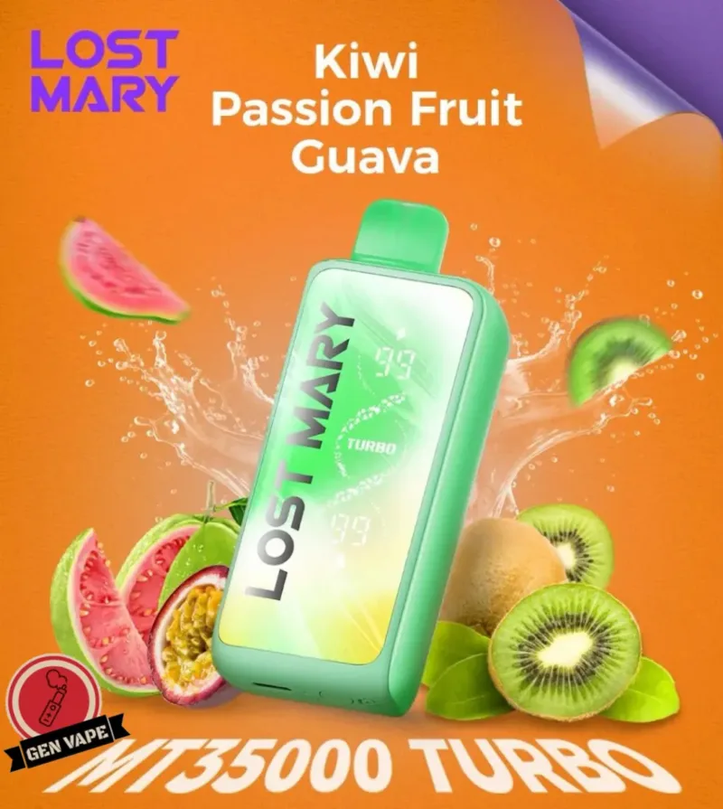 Lost Mary MT35000 Puffs Turbo Disposable Vape Kiwi Passion Fruit Guava Gen Vape Dubai