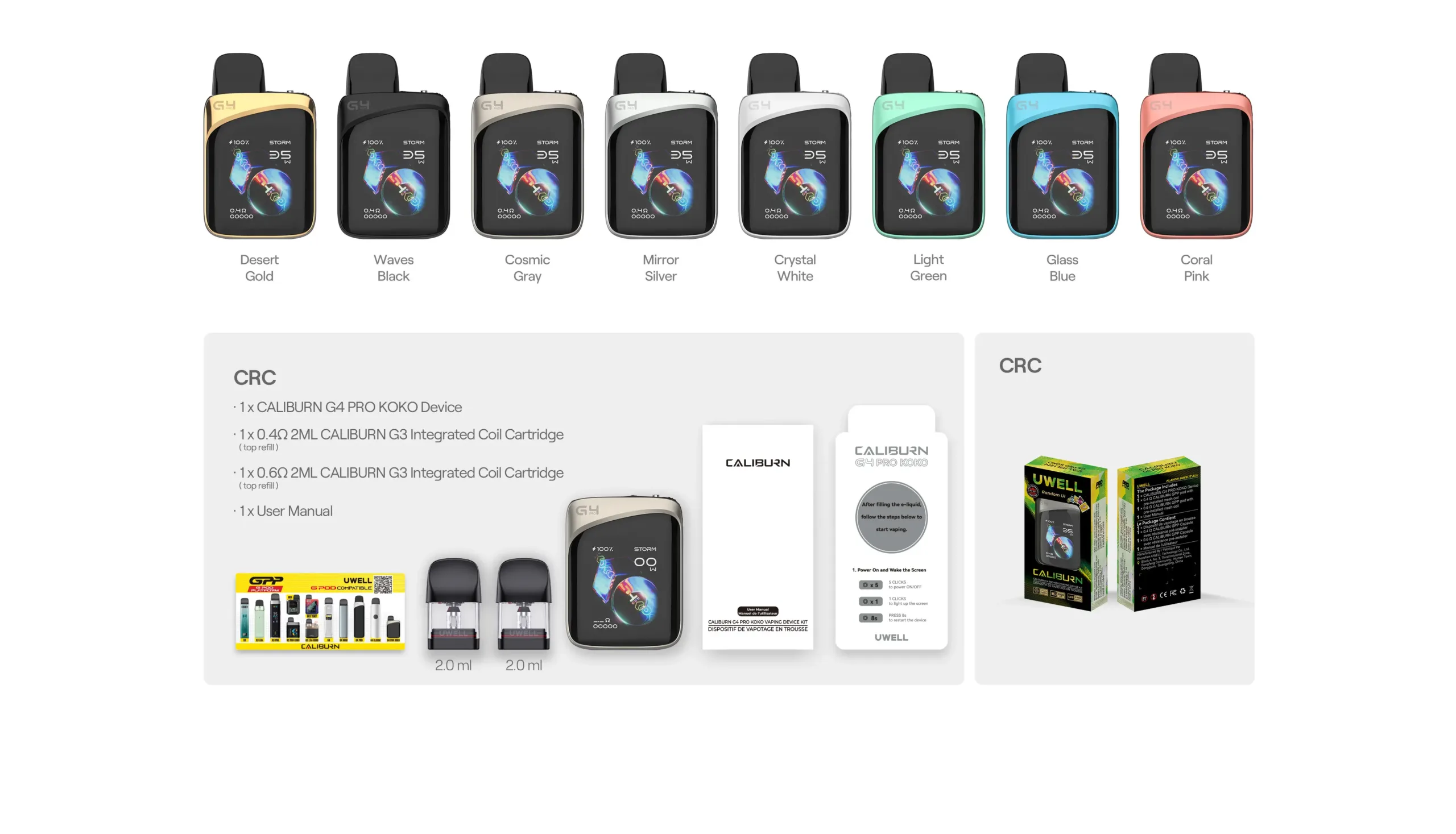 Uwell Caliburn G4 Pro Koko Kit Package