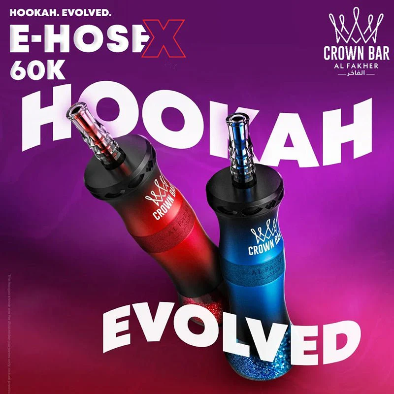 Al Fakher E Hose X 60000 Puffs Crown Bar Hookah Disposable Gen Vape Dubai