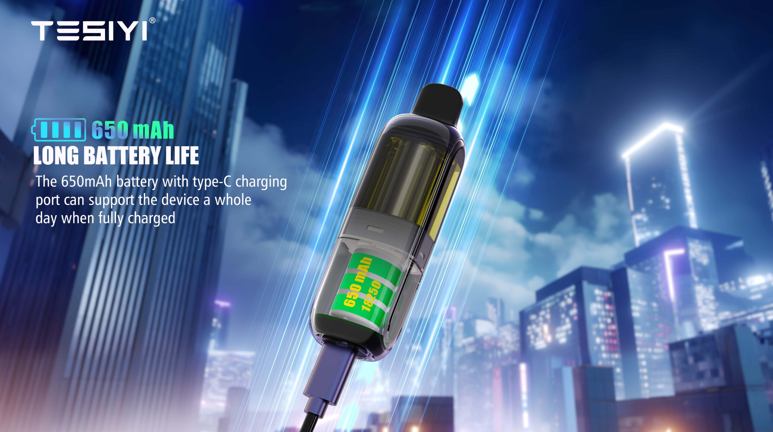 TESIYI AK 50000 Puffs Disposable Vape 50MG Battery Image