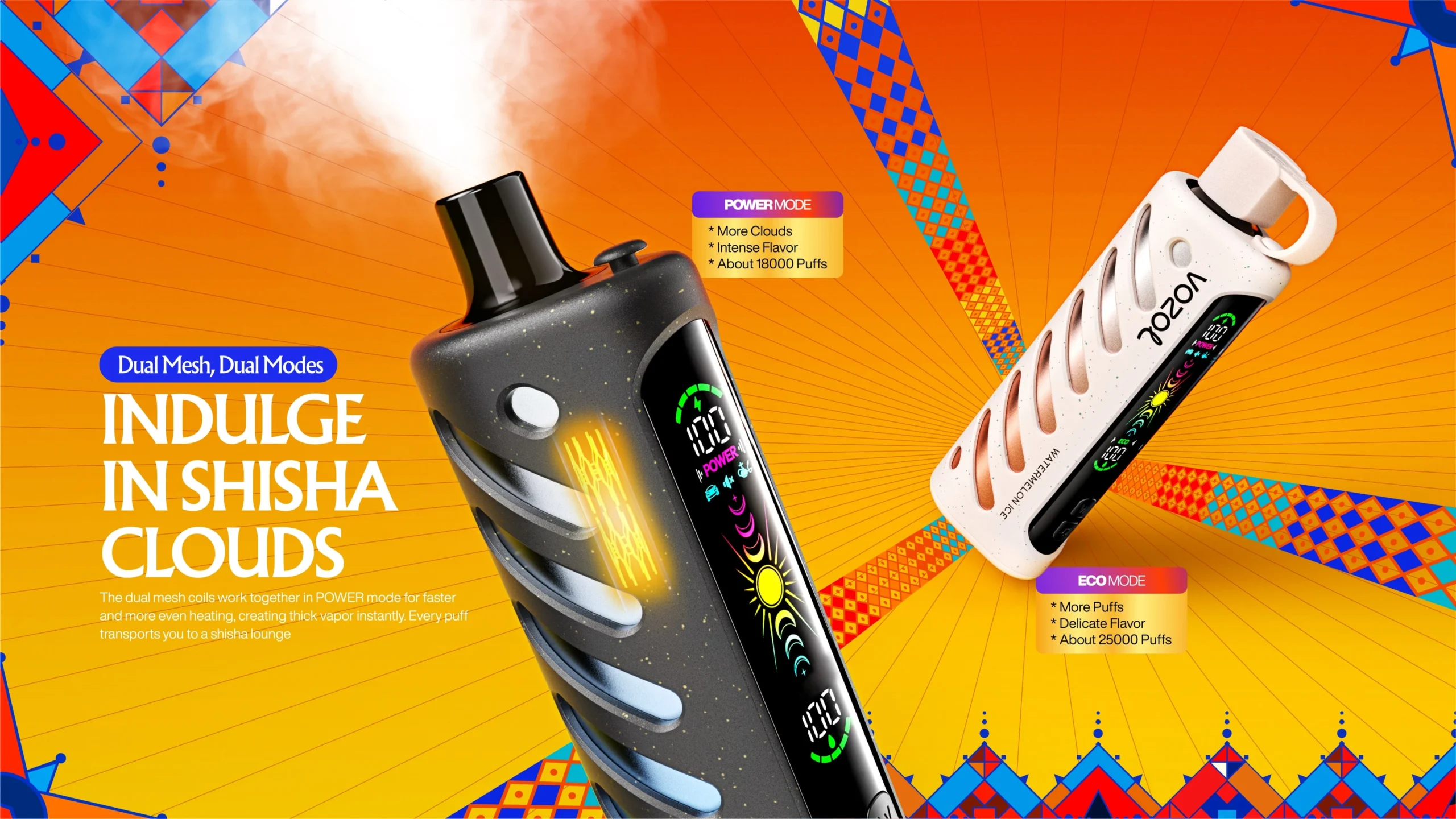 Vozol Gear Shisha 25000 Puffs Disposable Vape Dual Mesh Image