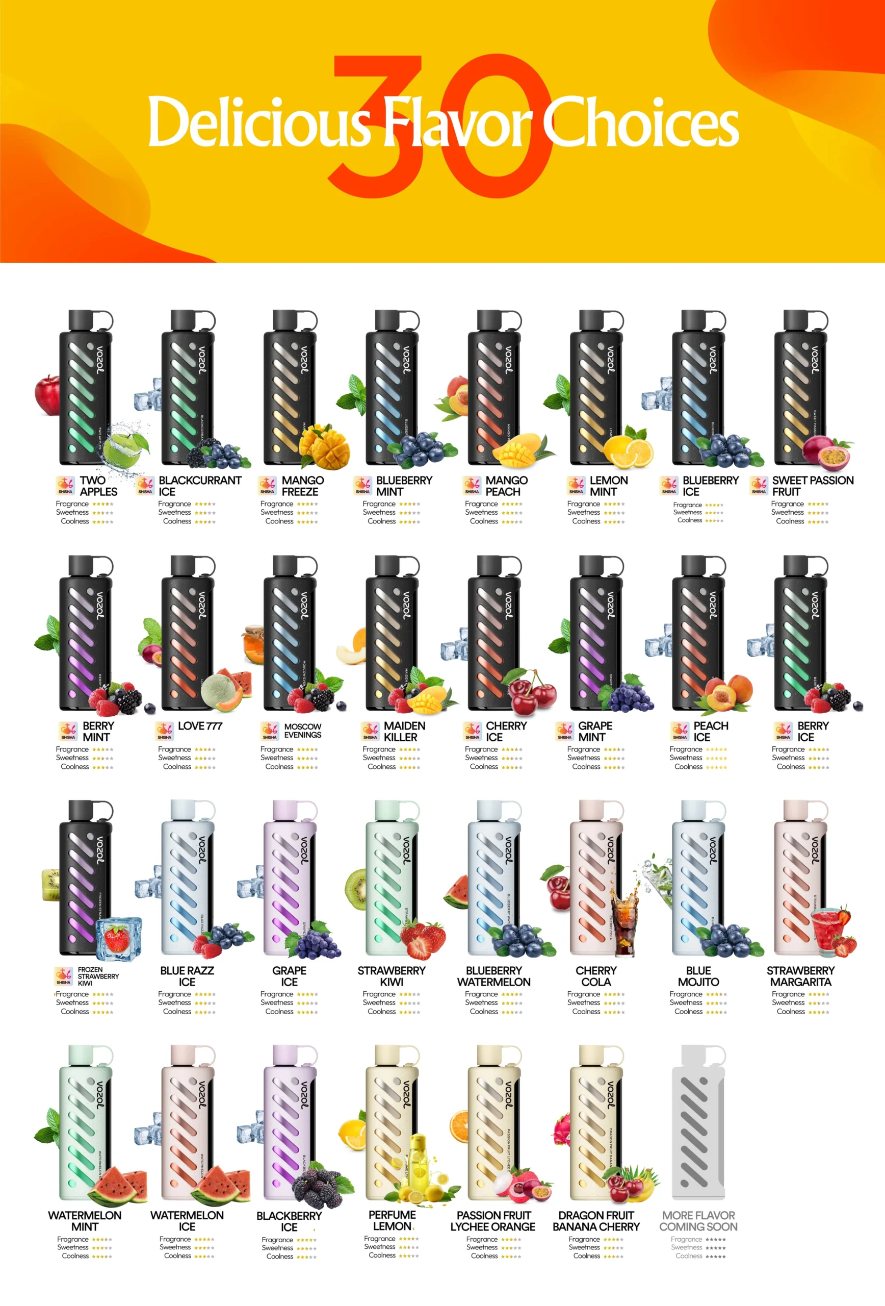 Vozol Gear Shisha 25000 Puffs Disposable Vape Flavours Dubai UAE.