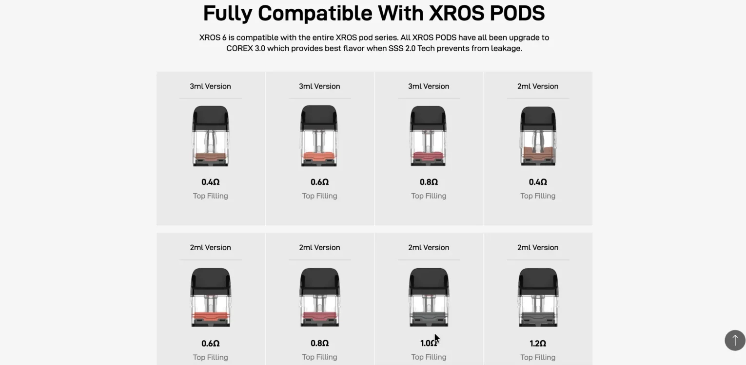 Vaporesso XROS 6 COREX 3.0 mesh pod 0.6 ohm 0.8 ohm 3ml Vaporesso XROS 6 COREX 3.0 mesh pod 0.6 ohm 0.8 ohm 3ml